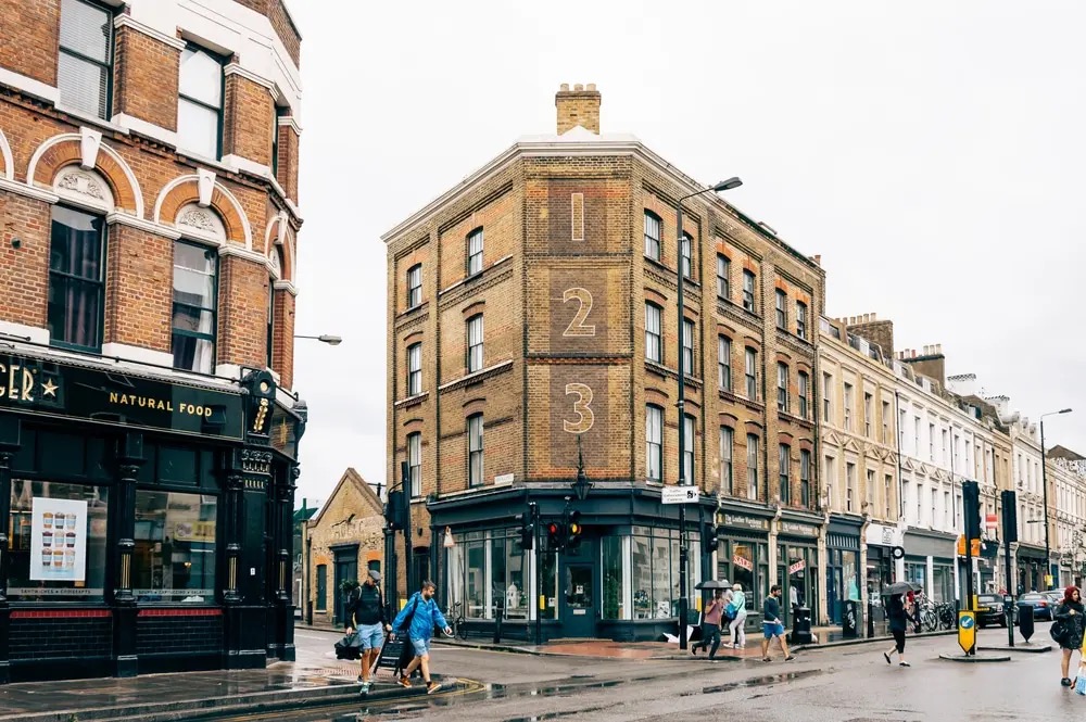 A corner shop typical of Bethnal Green's streets